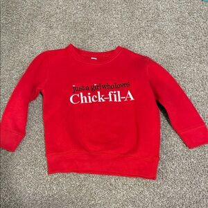 Rabbit Skins Red Kids Sweatshirt with Chick-fil-A Graphic